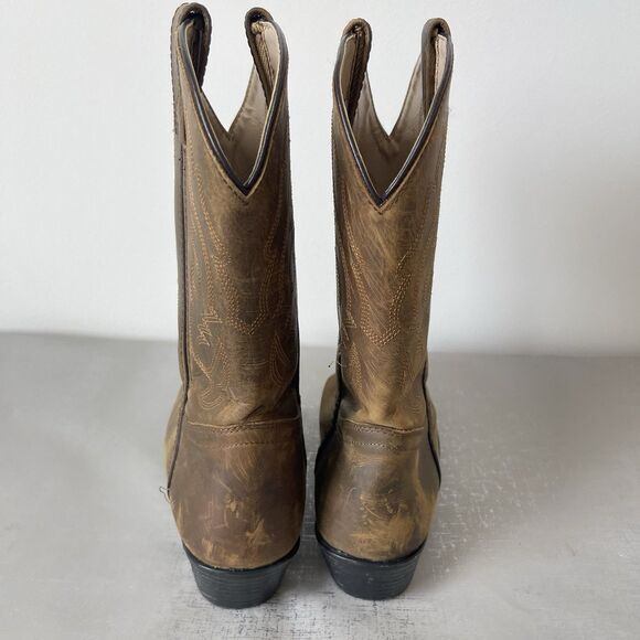 Cody James Oiled Dust Brown Leather Western Boots Youth 6 D Style 43034Y - Picture 7 of 13